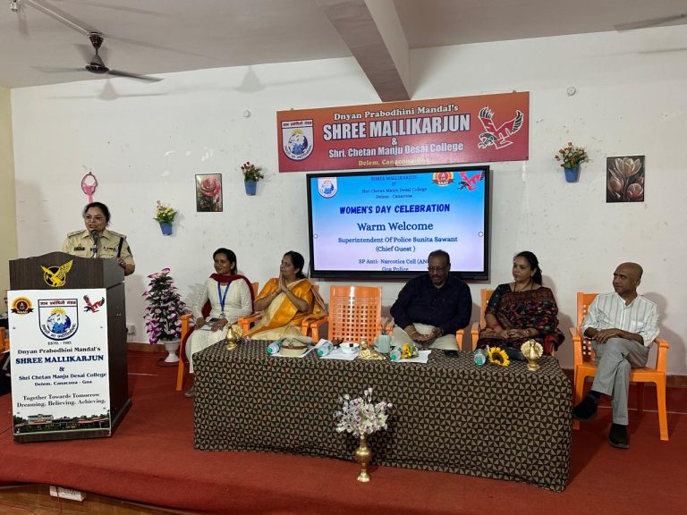 "Honoured to have SP Sunita Sawant grace our campus for International Women’s Day. A true testament to leadership and dedication in the Goa Police."